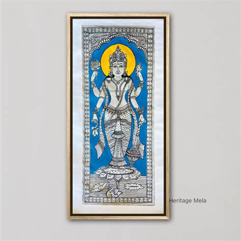 Lord Vishnu : Authentic Hand-Painted Pattachitra Wall Art – HeritageMela