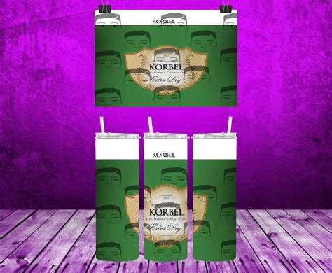 Korbel Extra Dry Inspired Tumbler Wrap - PNG 300 DPI Sublimation Wrap ...