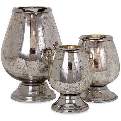 Round Mercury Glass Candle Holders (Set of 3) - Froy.com