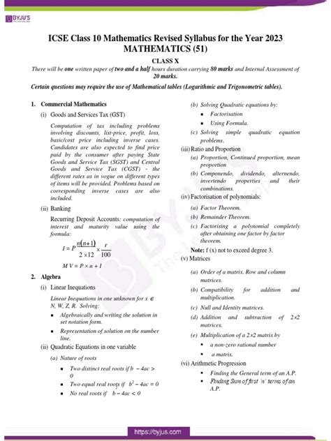 Maths Class 10 ICSE 的图像结果