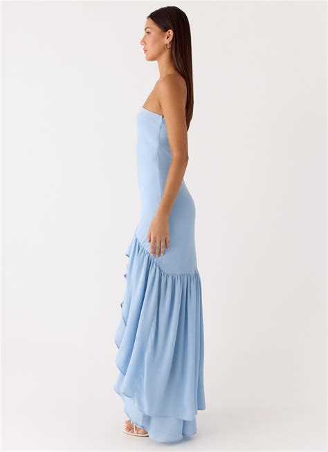 Evander Chiffon Maxi Dress - Blue – Peppermayo