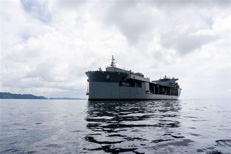 USS John L. Canley (ESB 6) arrives in Koror, Palau, Sept. 22, during ...