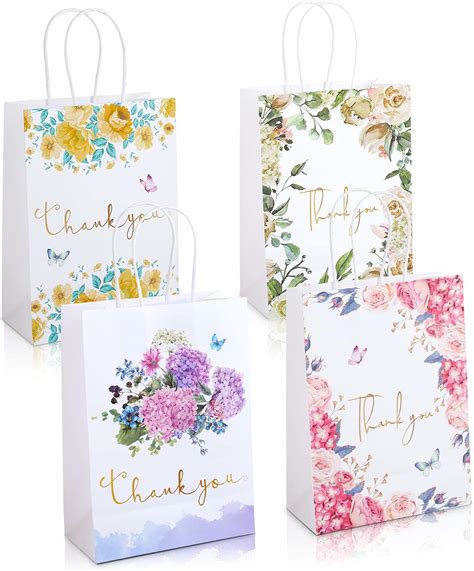 Amazon.com: 32 Pack Small Thank You Gift Bags with Rose Gold Bow Ribbon ...