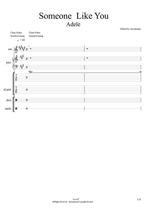 Someone Like You Drum Sheet Music & Chords - Adele