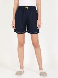 Desi Pajamas Solid Women Dark Blue Regular Shorts - Buy Desi Pajamas ...