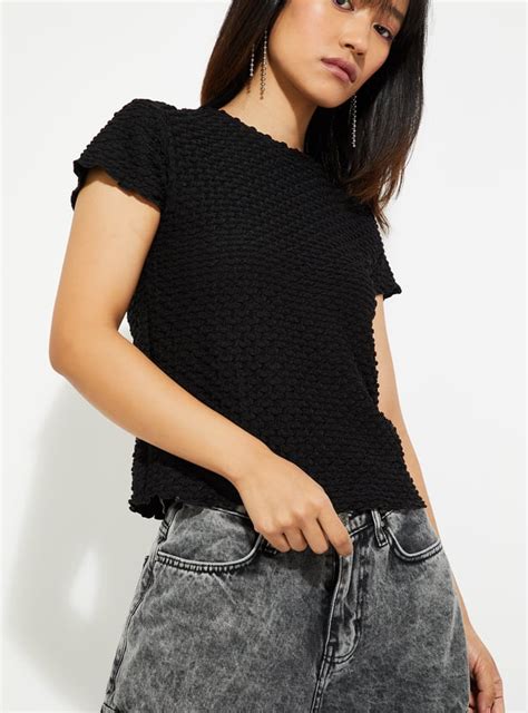 Buy ALAYA F x URB_N Women Textured Top Online at just Rs. 599.0 ...