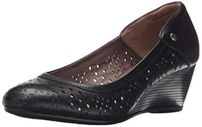 Buy Hush Puppies Women s Mindon Rhea Wedge Pump Black Leather 6.5 B(M ...