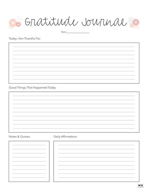 Gratitude Journal Templates - 23 FREE Printables | Printabulls