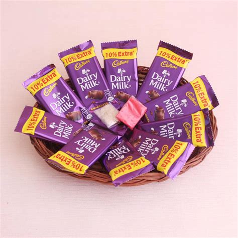 Send Dairy Milk Basket for Bhai Online - BD19-93719 | Giftalove