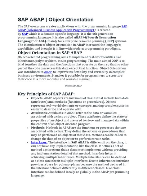 Image result for Object-Oriented Programming ABAP