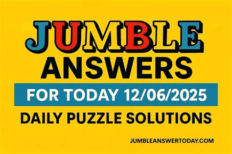 Jumble Answers for Today 12/09/2025