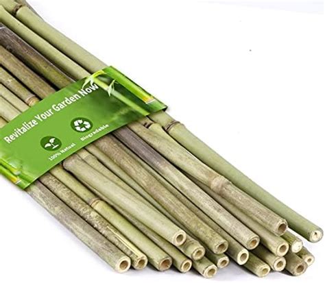 HUDU 18 Pieces 2' /24 inch Bamboo Canes for Garden, Bamboo Poles as ...