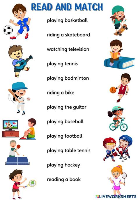 Playing Sports Worksheet 的图像结果
