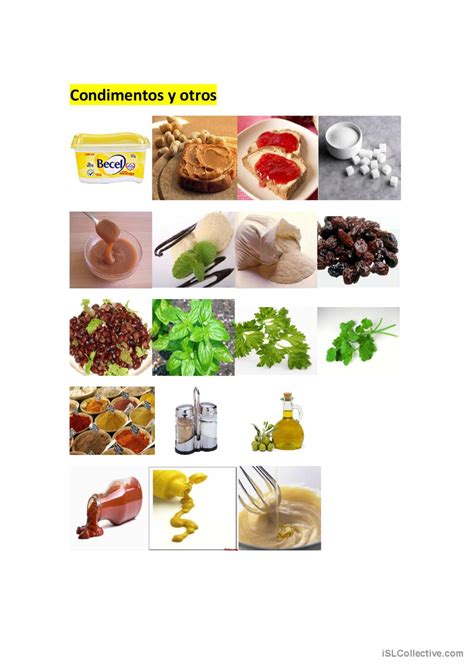 La comida: English ESL worksheets pdf & doc