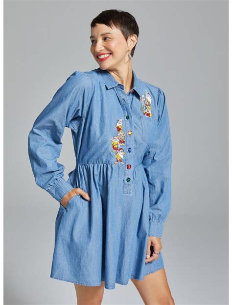Disney Snow White and the Seven Dwarfs Portrait Denim Long-Sleeve Dress ...