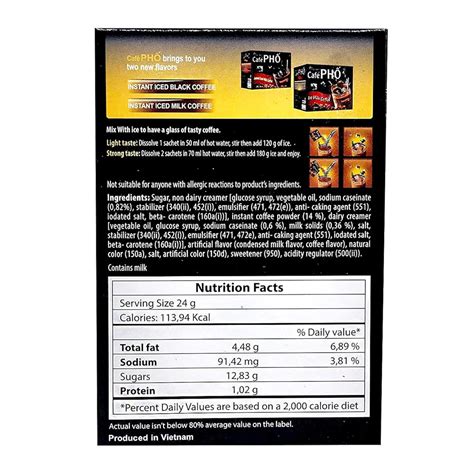FOODEMPIRECAFÉPHO Cafe Pho Vietnamese 3in1 Instant Coffee Mix, Iced ...