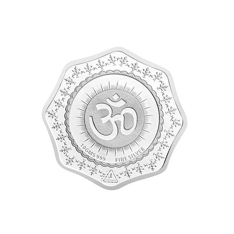 BIS Hallmarked Jalaan’s Silver Coin 10 gms Lakshmi Ganesh Octagon Shape ...