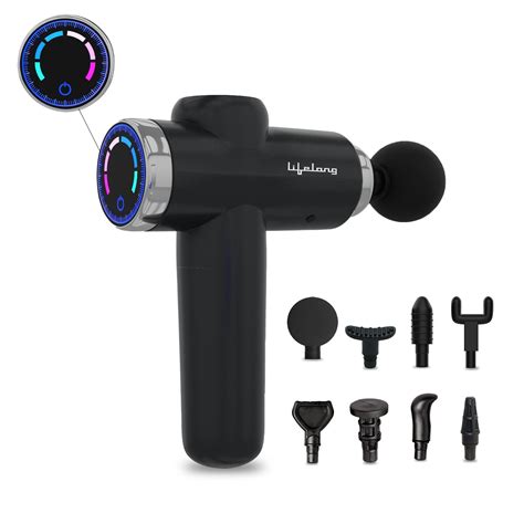 Lifelong LLGM171 Deep Tissue Massage Gun - 4 Heads, 6-Speed LCD, 4000m ...