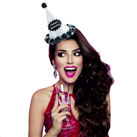 Buy Wanna Party Happy Birthday Pom Pom Cone Hats Silver/Happy Birthday ...