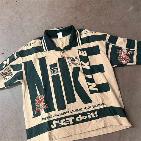 Nike Soccer Just Do It Green Collar Shirt Size Small - Depop