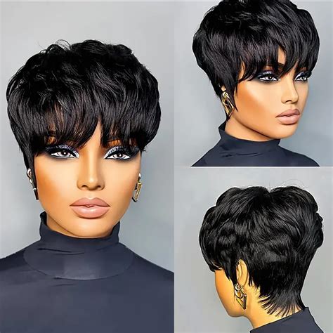 Evasens Pixie Cut Wigs Human Hair Short Wigs for Black Women Human Hair ...