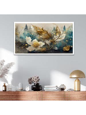 Buy Dekorstation Elegant Artwork Ethereal Blossoms White Floral Frame ...
