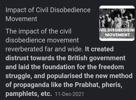 What was the impact of the Civil Disobedience Movement? - Brainly.in