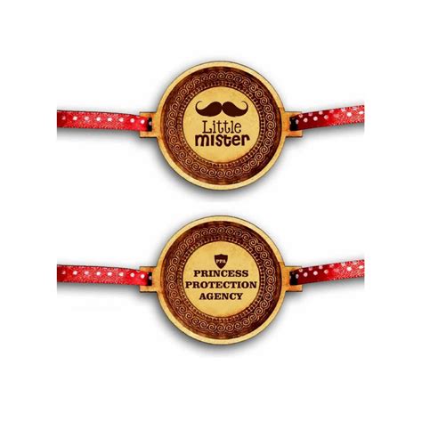 YaYa cafe Family Rakhi for Brother Set of 2 Engraved Mister Little ...