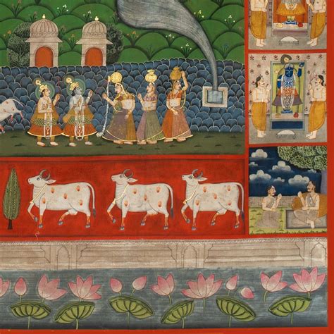 Sharad Purnima with 24 Swaroop Shreenathji Handmade Pichwai Painting F ...