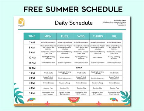 Editable Daily Schedule Templates in Google Docs to Download