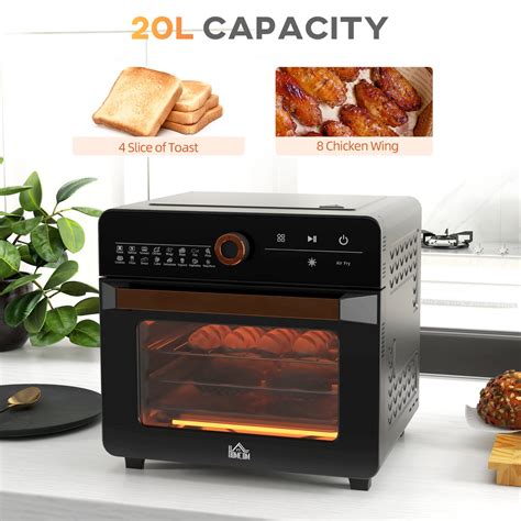 HOMCOM Air Fryer Oven, 20L Multifunction Mini Oven, Countertop Convect