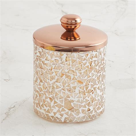 Buy Panama Gold Textured Glass Cotton Jar with Lid from Home Centre at ...