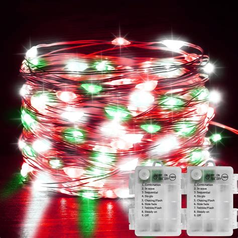 Amazon.com: Smacen Led Fairy Lights Battery Operated, 32.8FT Red and ...