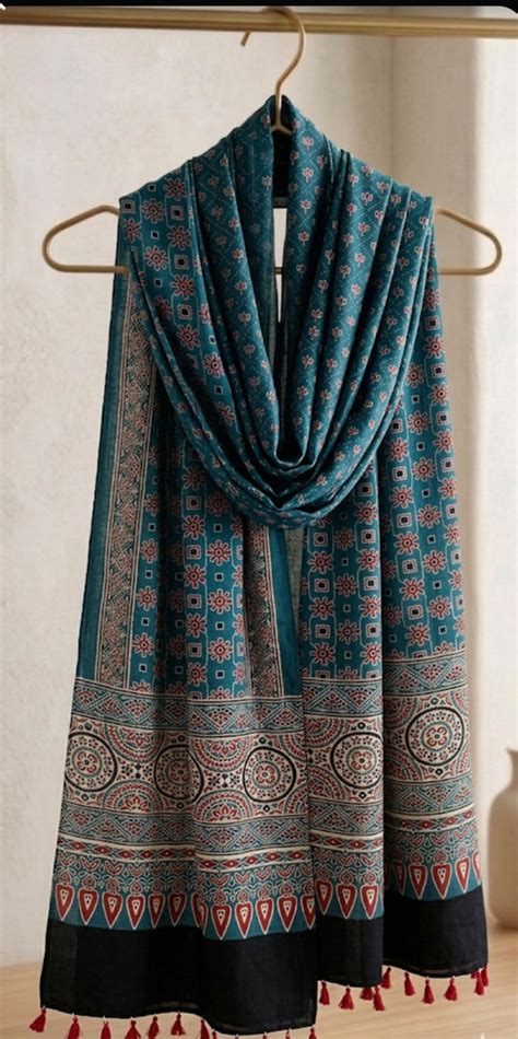 Dupatta - Ajrakh Modal Silk ( 2.75 Mtr Length ) – Gruhinisilks