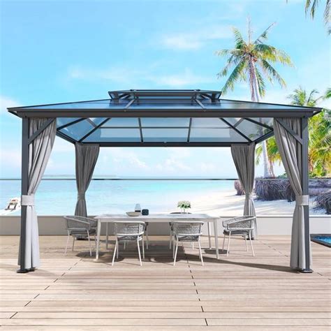 JOYSIDE 10 ft. x 13 ft. Polycarbonate Double Roof Hardtop India | Ubuy