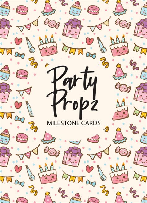 Party Propz Theme Milestone Cards - (Pack of 25) - Rectangular Baby ...