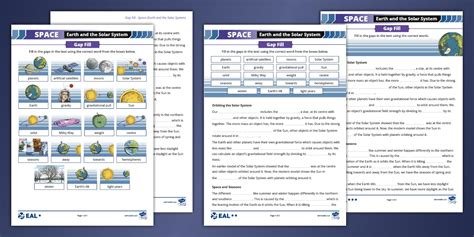 EAL Older Learners Space Curriculum Scaffolding - Gap Fill