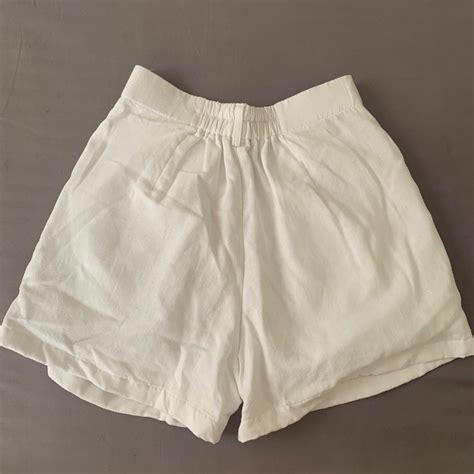 Maxi Linen White Linen Shorts, Women's Fashion, Bottoms, Shorts on ...