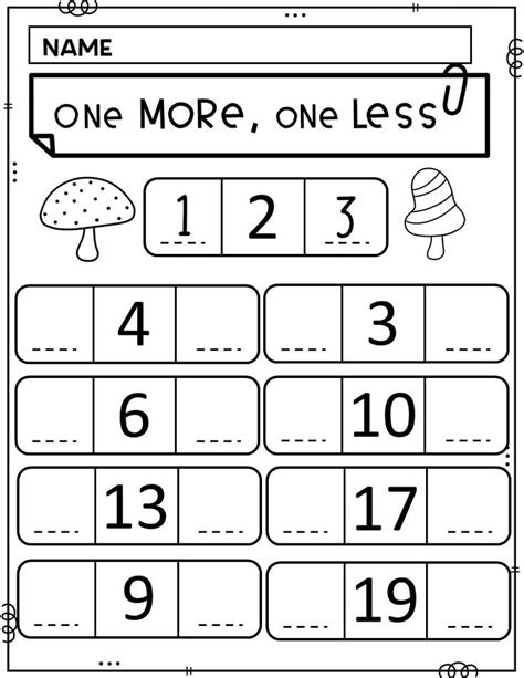 Image result for One More One Less Worksheets
