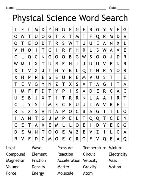 Physical Science Word Search - 24 Terms | Printable Science Puzzle ...