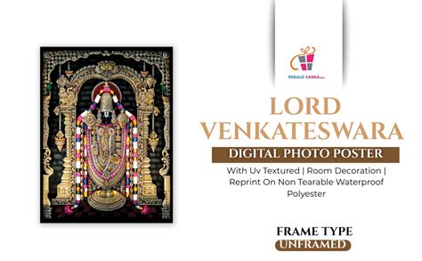 Regalo Casila Hindu Religious Lord Venkateswara Photo Poster With Uv ...