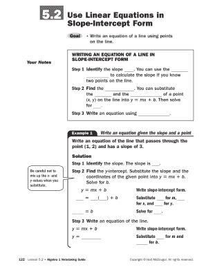 Unit 4 Linear Equations Homework 2 Slope Intercept And Standard Form ...