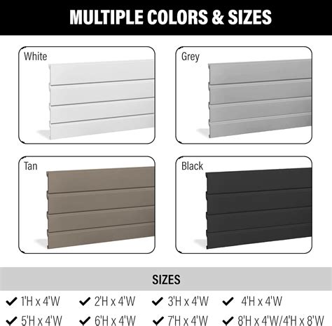 Buy Slatwall Panel Garage Wall Organizer: Heavy Duty Wall Mounted PVC ...