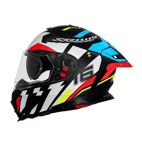 IGNYTE IGN-16 Black White Blue Helmet | Dual Visor ISI DOT Certified ...