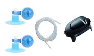 VENUS AQUA Aquarium Air Pump Accessory 2 Air Diffusers, Pipe & Air Pump ...