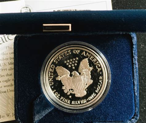 2001 W WEST POINT MINT AMERICAN SILVER EAGLE $1 DOLLAR 1oz .999 FINE ...