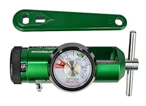 O2 Mini Oxygen Regulator Cga-870 Gauge Flow Rate 0-15lpm Wrench, Green ...