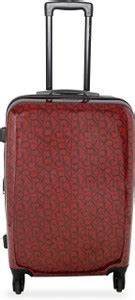 Calvin Klein Monogram Hard Cabin Red Luggage Trolley Expandable Cabin ...