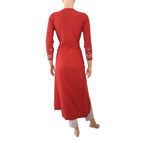 Cotton Rayon Roundneck Straightcut Hakoba Kurta, Orange , KW1038 ...