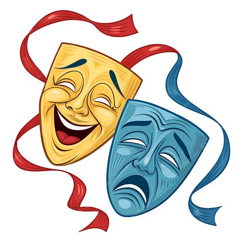 Comedy And Tragedy Masks Theatrical Symbol, Comedy, Tragedy, Masks PNG ...